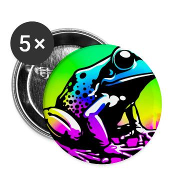 Frosch - Buttons groß 56 mm (5er Pack) - Weiß - Vorne