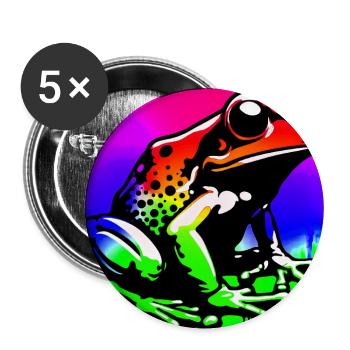 grenouille - Lot de 5 grands badges (56 mm) - blanc - Devant