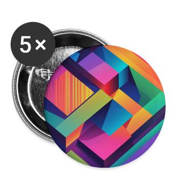 abstrakt - Buttons groß 56 mm (5er Pack) - Weiß - Vorne