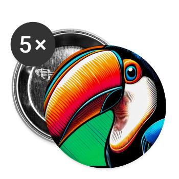 Tukan - Buttons groß 56 mm (5er Pack) - Weiß - Vorne