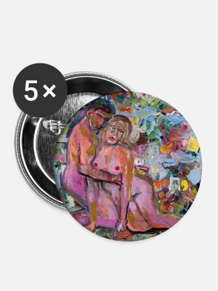 Love Story - Buttons groß 56 mm (5er Pack) - Weiß