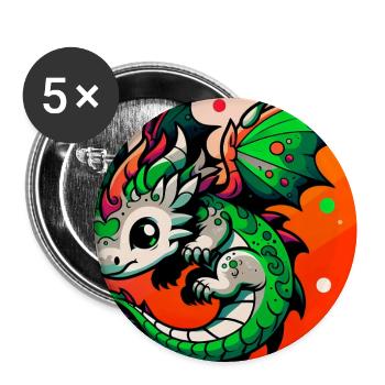 dragon - Buttons large 2.2''/56 mm (5-pack) - white - Front