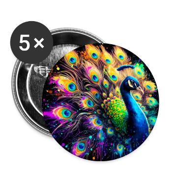 peacock - Buttons large 2.2''/56 mm (5-pack) - white - Front