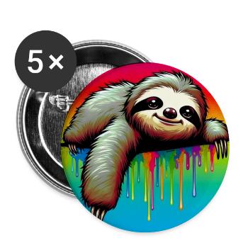 sloth - Buttons large 2.2''/56 mm (5-pack) - white - Front