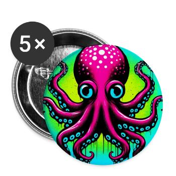Octopus - Buttons large 2.2''/56 mm (5-pack) - white - Front
