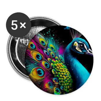 peacock - Buttons large 2.2''/56 mm (5-pack) - white - Front