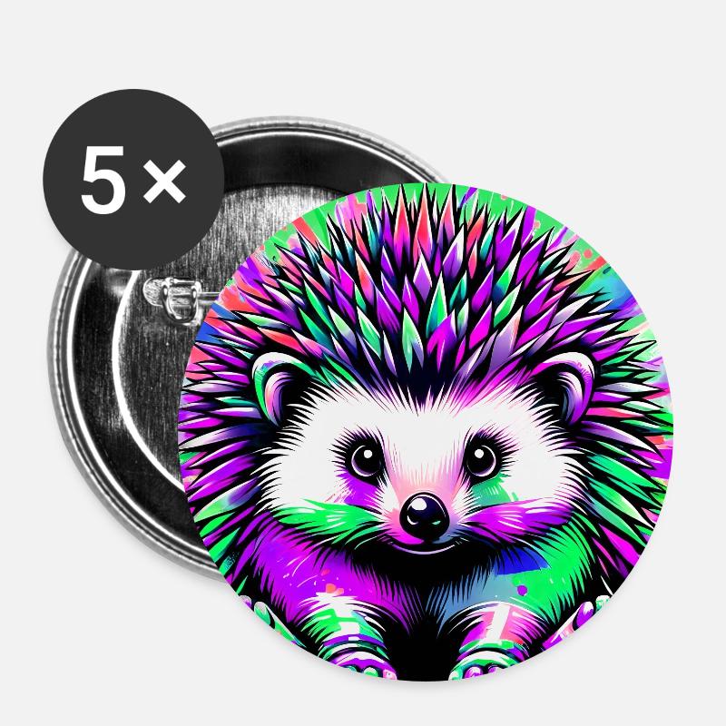 Igel - Buttons groß 56 mm (5er Pack) - Weiß
