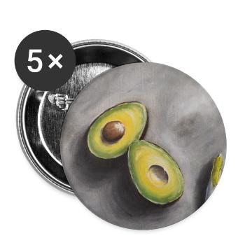 Minimalistische Avocadoscheibe Illustration - Buttons groß 56 mm (5er Pack) - Weiß - Vorne