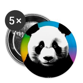 panda - Lot de 5 grands badges (56 mm) - blanc - Devant