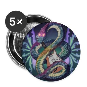 Mythical Serpent Guitar Illustration - Buttons large 2.2''/56 mm (5-pack) - white - Front