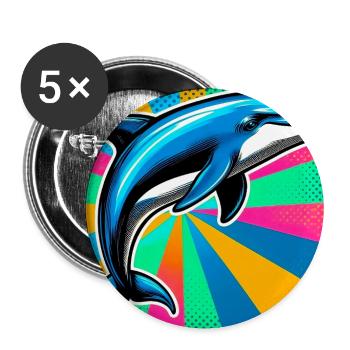 dolphin - Buttons large 2.2''/56 mm (5-pack) - white - Front