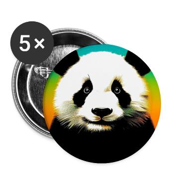 panda - Lot de 5 grands badges (56 mm) - blanc - Devant