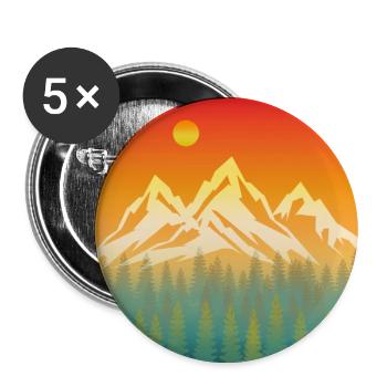 Mountain Nature Sunset - Buttons large 2.2''/56 mm (5-pack) - white - Front