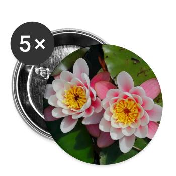 Water lilies flowers in the water - Buttons large 2.2''/56 mm (5-pack) - white - Front