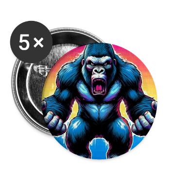 Gorilla - Buttons groß 56 mm (5er Pack) - Weiß - Vorne