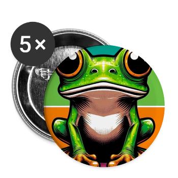frog - Buttons large 2.2''/56 mm (5-pack) - white - Front