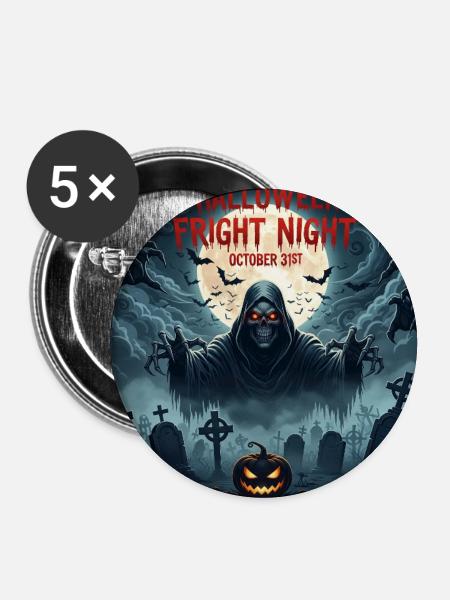 [HD] Halloween 2 - Buttons groß 56 mm (5er Pack) - Weiß