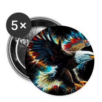 Adler - Buttons groß 56 mm (5er Pack) - Weiß - Vorne