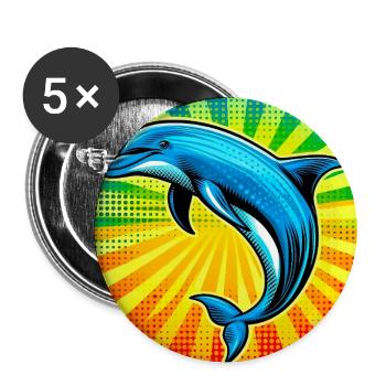dolphin - Buttons large 2.2''/56 mm (5-pack) - white - Front