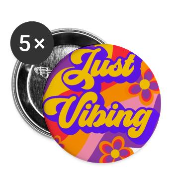 Just_vibing - Buttons groß 56 mm (5er Pack) - Weiß - Vorne