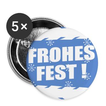 Weihnachten Fahrrad Winter - Buttons groß 56 mm (5er Pack) - Weiß - Vorne