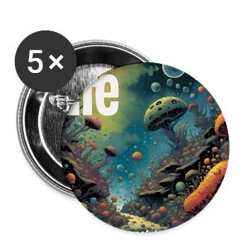 La vie, elle est partout - Lot de 5 grands badges (56 mm) - blanc - Devant
