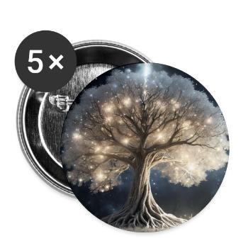 Arbre des rêves lumineux - Lot de 5 grands badges (56 mm) - blanc - Devant