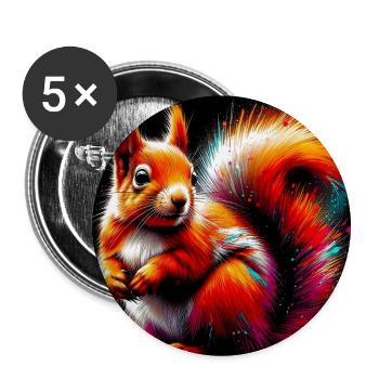 squirrel - Buttons large 2.2''/56 mm (5-pack) - white - Front
