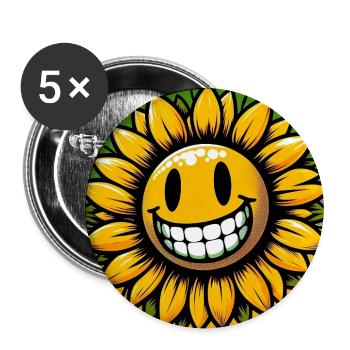 Sunflower - Buttons large 2.2''/56 mm (5-pack) - white - Front