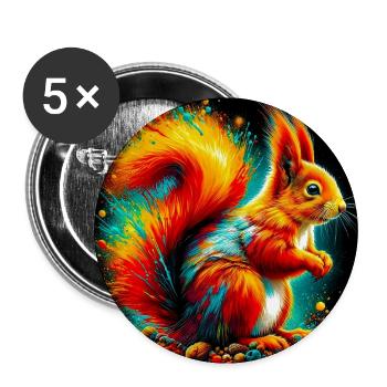 squirrel - Buttons large 2.2''/56 mm (5-pack) - white - Front