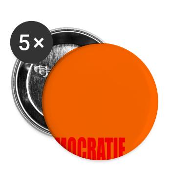DEMOKRATIE HERZ - Buttons groß 56 mm (5er Pack) - Weiß - Vorne