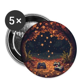 Pixel Autumn Leaves - Buttons groß 56 mm (5er Pack) - Weiß - Vorne