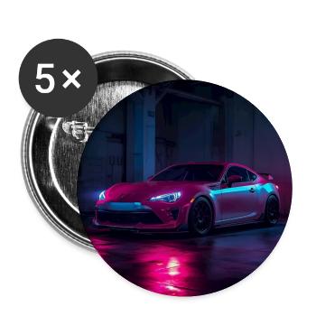 Neon Night Drift Car - Buttons large 2.2''/56 mm (5-pack) - white - Front