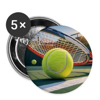 Sports, tennis - Buttons large 2.2''/56 mm (5-pack) - white - Front