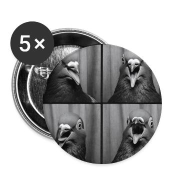 Boîte photo de colombe drôle - Lot de 5 grands badges (56 mm) - blanc - Devant