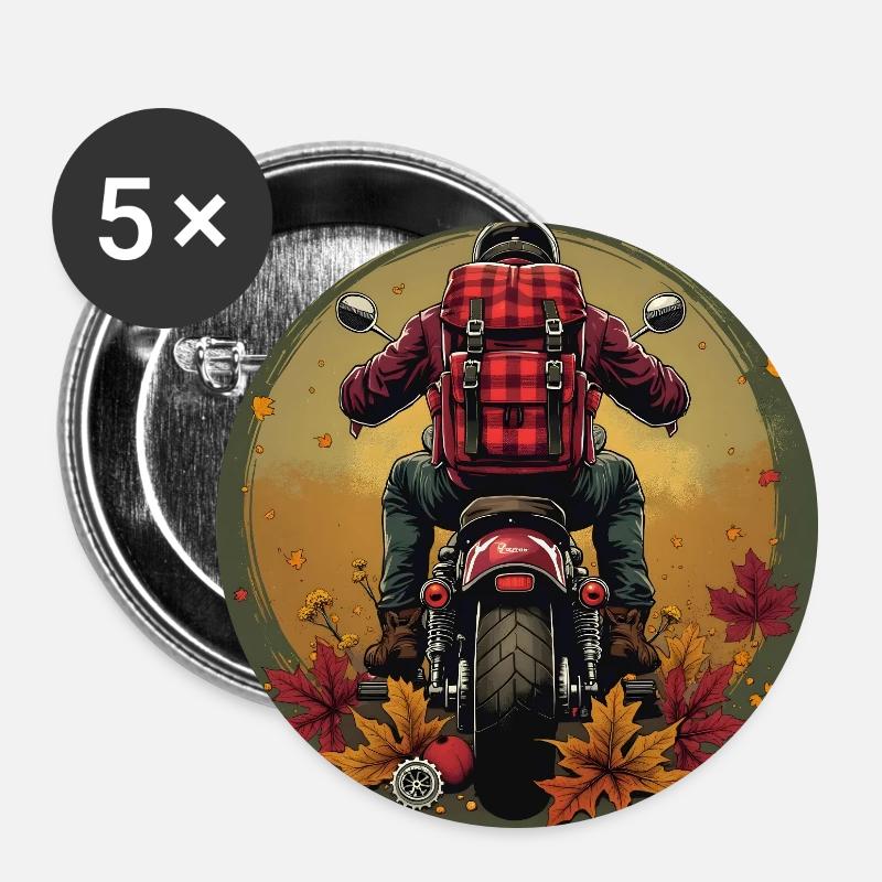 Gingham Backpack + Bike Gear - Buttons groß 56 mm (5er Pack) - Weiß