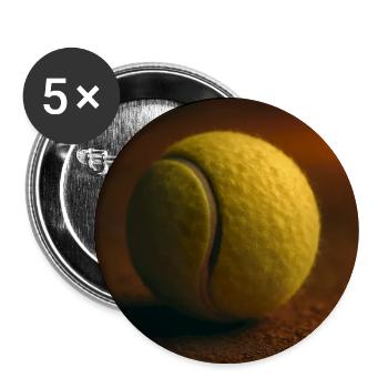 Sports - Tennis, balle de tennis - Lot de 5 grands badges (56 mm) - blanc - Devant