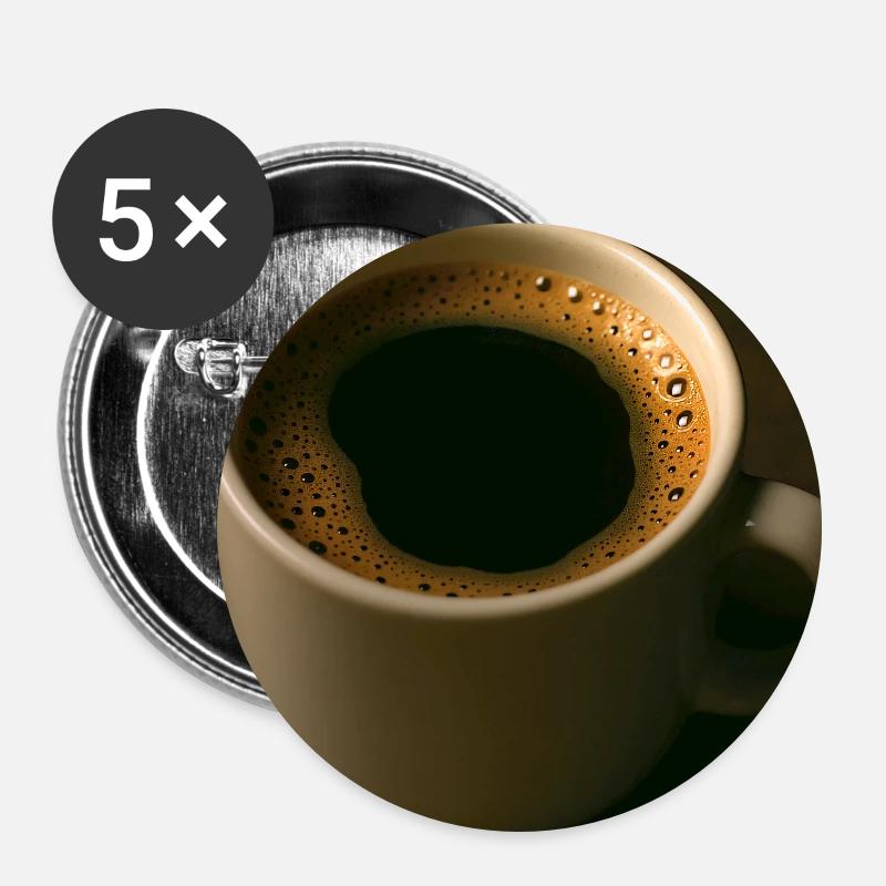 A cup of black coffee - Buttons large 2.2''/56 mm (5-pack) - white