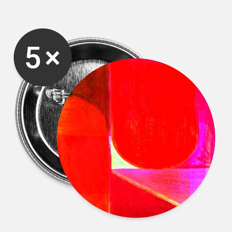 Neon Color Block Geometry - Buttons large 2.2''/56 mm (5-pack) - white