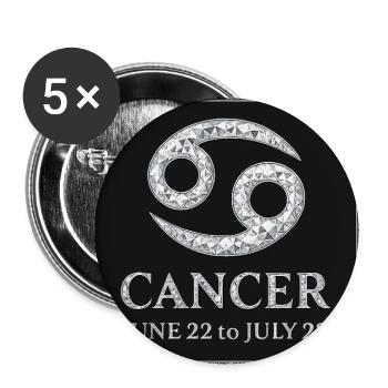 Sternzeichen Krebs - Buttons groß 56 mm (5er Pack) - Weiß - Vorne