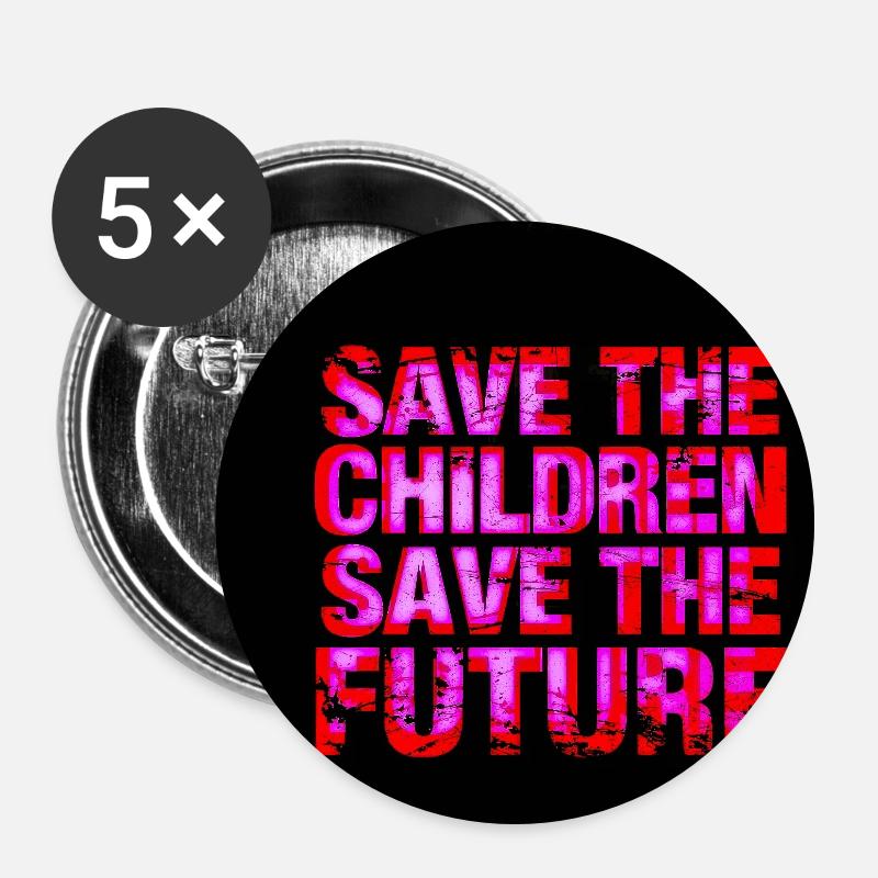 Neon Text Save the Future - Buttons large 2.2''/56 mm (5-pack) - white