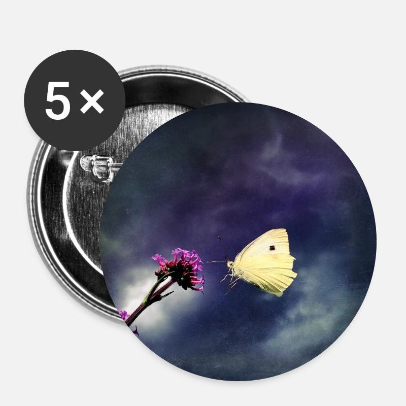 Approach in thunderstorm mood - Buttons large 2.2''/56 mm (5-pack) - white
