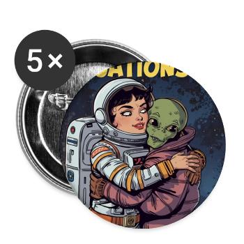 Situationship Astronaute et Alien - Lot de 5 grands badges (56 mm) - blanc - Devant