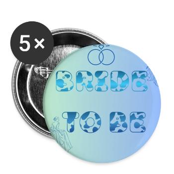 Braut To Be Farbverlauf Muster - Buttons groß 56 mm (5er Pack) - Weiß - Vorne