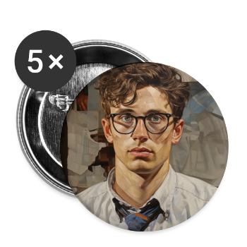Geometric Portrait Glasses - Buttons large 2.2''/56 mm (5-pack) - white - Front