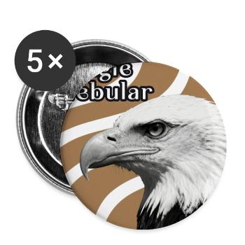 Adler Nebel Porträt - Buttons groß 56 mm (5er Pack) - Weiß - Vorne