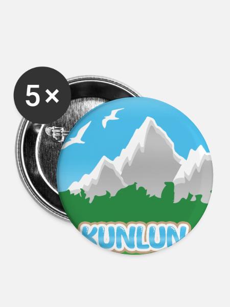 Kunlun - Buttons groß 56 mm (5er Pack) - Weiß