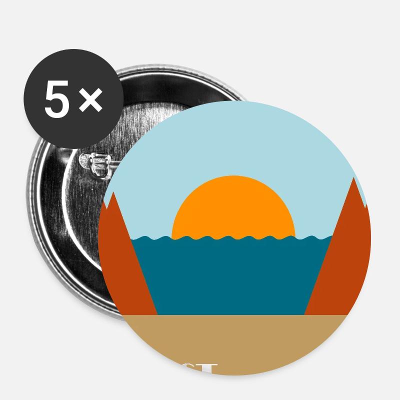 Herbst - Buttons groß 56 mm (5er Pack) - Weiß