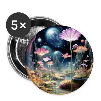 Cosmic Blossoms in the Star Forest - Buttons large 2.2''/56 mm (5-pack) - white - Front