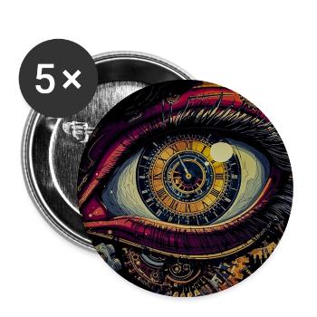 Time Eyes Movement - Buttons large 2.2''/56 mm (5-pack) - white - Front